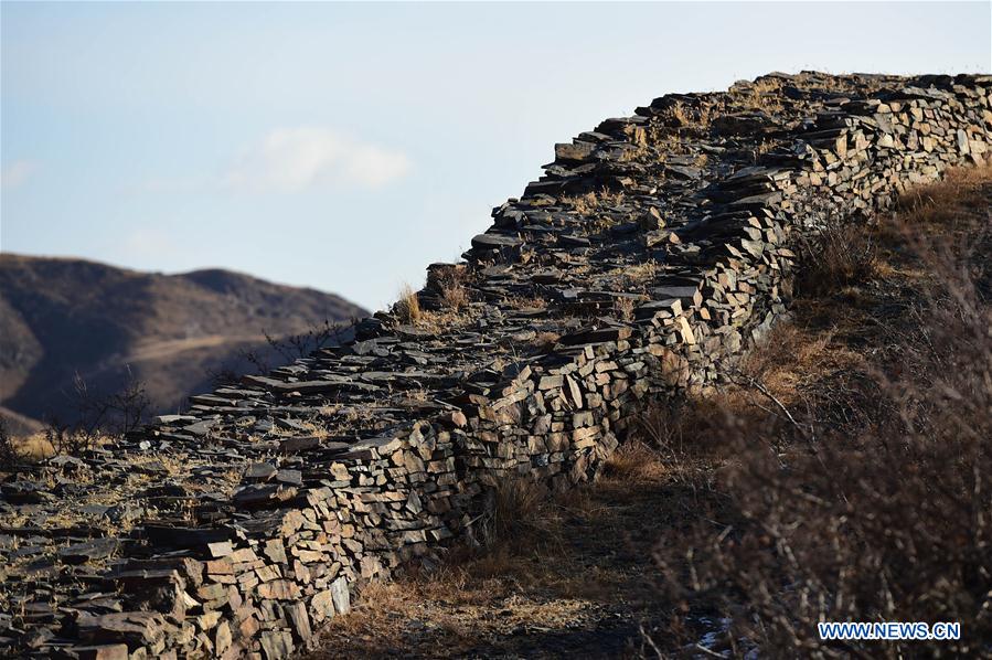 in pics: great wall in guyang county, n china"s inner mongolia