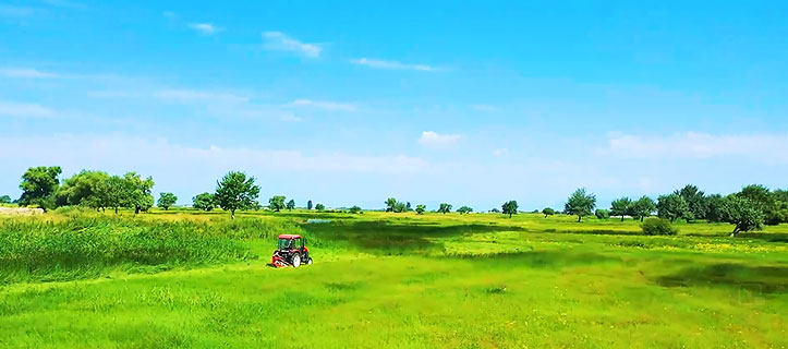 Enjoy the beautiful scenery of pasture harvest in Altay City, NW China's Xinjiang